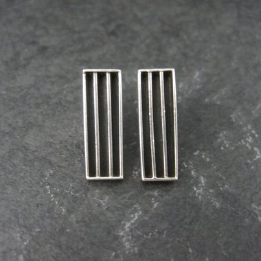 Contemporary Southwestern Sterling Silver Earrings