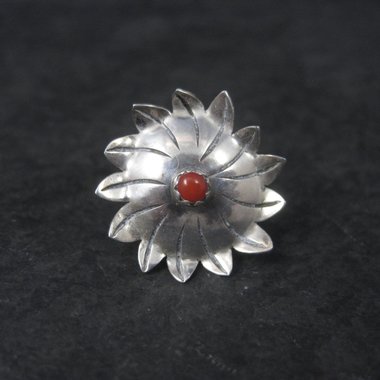 Vintage Southwestern Sterling Coral Tie Tack