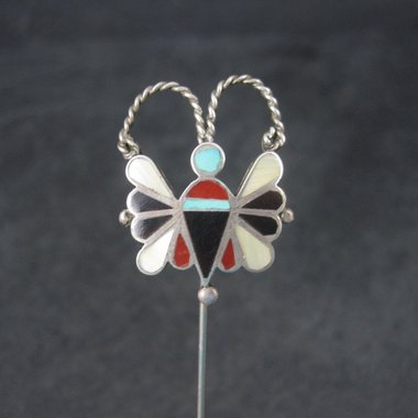 Estate Southwestern Sterling Inlay Butterfly Stick Pin