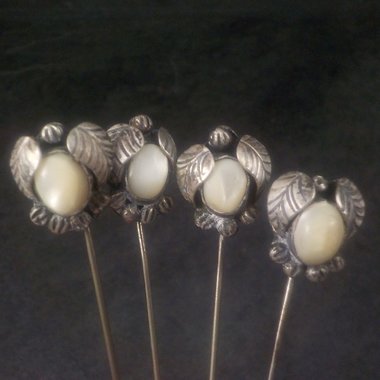 Destash Lot of 4 Southwestern Mother of Pearl Stick Pins