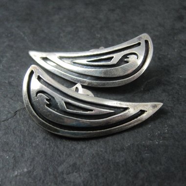 Southwestern Sterling Clip On Climber Earrings