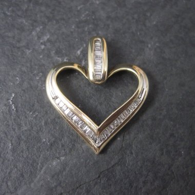 Vintage 10K Diamond Heart Pendant