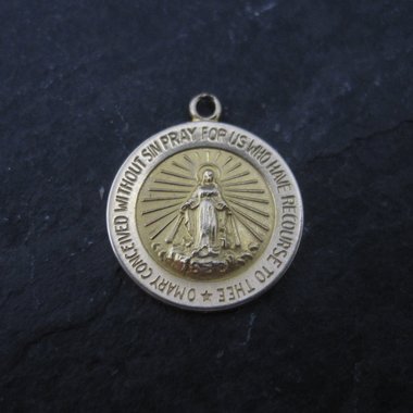 Vintage 14K Mary Sacred Heart Charm