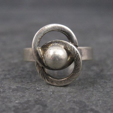 Vintage Sterling Atomic Ring Adjustable Size 5 to 7