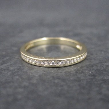 Gold Vermeil Sterling Cz Band Ring Size 6