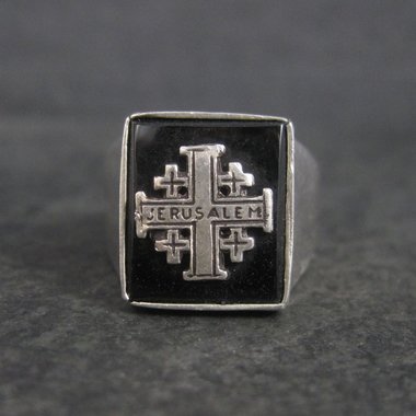 Vintage Jerusalem Ring 950 Silver Size 10