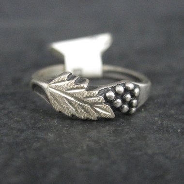 Vintage Black Hills Silver Leaf Ring