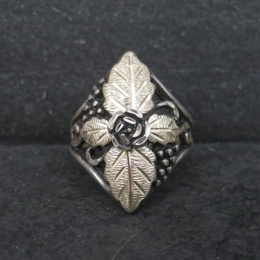 Vintage Black Hills Silver Rose Ring Size 6