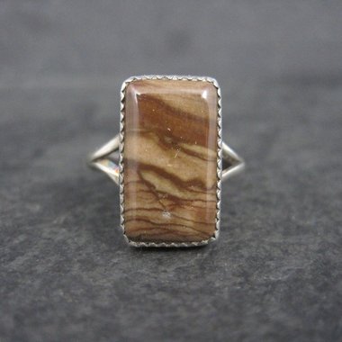 Southwestern Sterling Jasper Ring Size 7