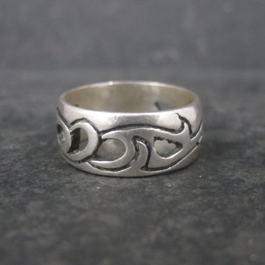 Vintage 90s Sterling Norse Viking Band Ring Size 6