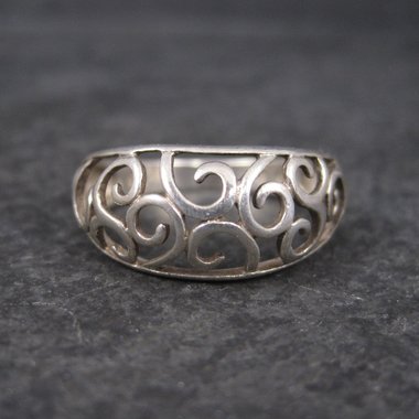 Vintage Sterling Filigree Ring Size 8