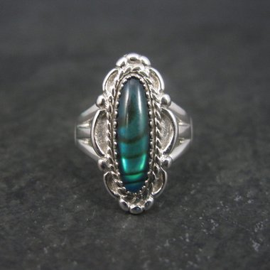 Vintage Southwestern Paua Shell Ring Size 5