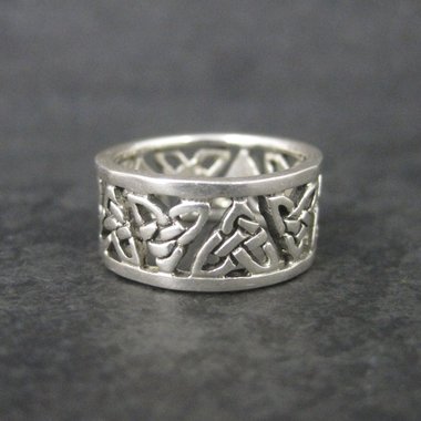 Estate Sterling 9mm Celtic Band Ring Size 5.5