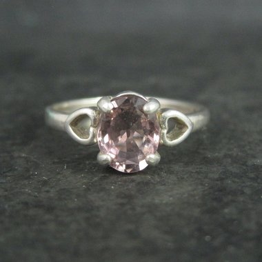 Estate Sterling Pink Tourmaline Ring Size 6.5