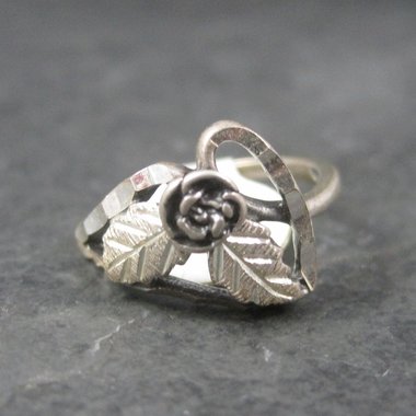 Vintage Black Hills Sterling Rose Ring