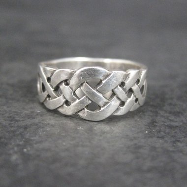 Vintage Sterling Celtic Weave Ring Size 5