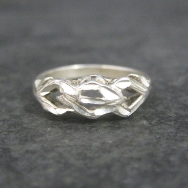 Vintage Sterling Diamond Cut Ring Size 6