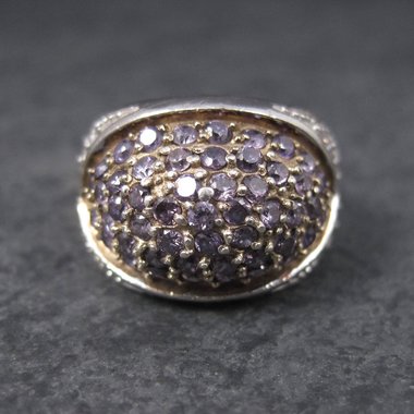 90s Amethyst Dome Ring Sterling Size 7