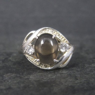 Vintage Sterling Smoky Quartz Ring Size 8