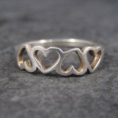 Vintage Sterling Heart Ring Size 8.75