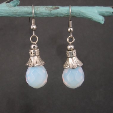 Faceted Opalite Wedding Earrings