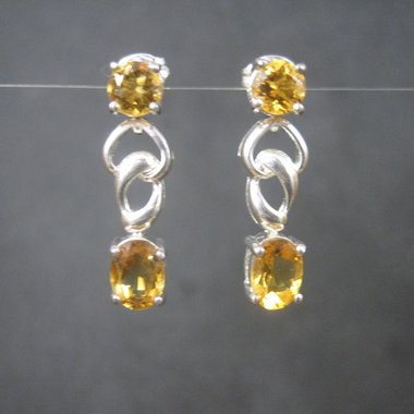 Estate Sterling Citrine Earrings