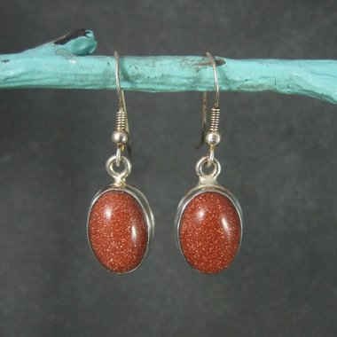 Estate Sterling Goldstone Earrings