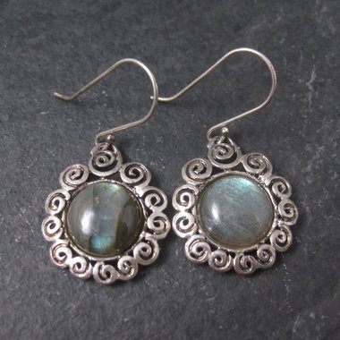 Vintage Sterling Labradorite Earrings