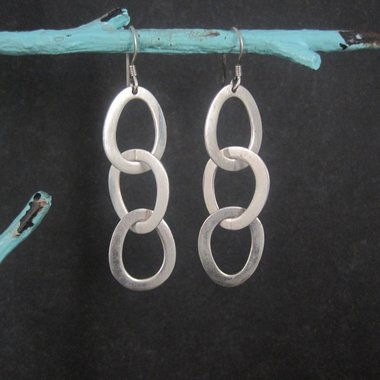 Vintage Sterling Chain Link Earrings