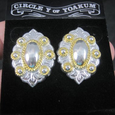 Vintage Western Circle Y of Yoakum Earrings