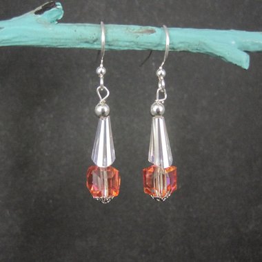 Long Vintage Austrian Crystal Earrings