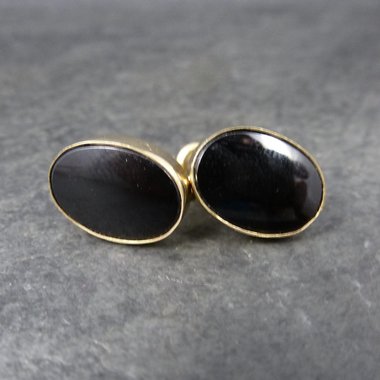 Vintage Gold Filled Onyx Screw Back Earrings Carl Art