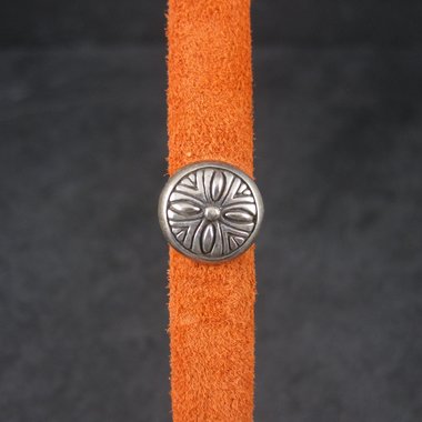 Southwestern Sterling Bracelet Slide with Leather Braclet