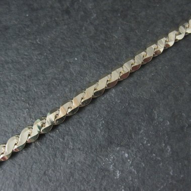 Vintage 4mm Gold Plated Chain Bracelet 7 Inches