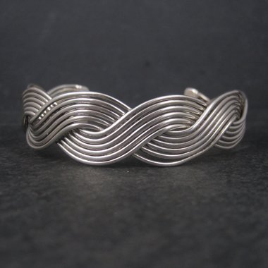 Estate Mexican Sterling Cuff Bracelet 7 Inches