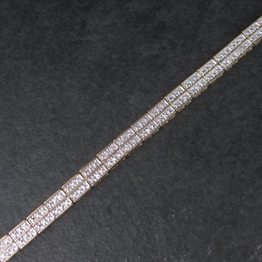 Estate Vermeil Sterling Illusion Bracelet 8.25 Inches