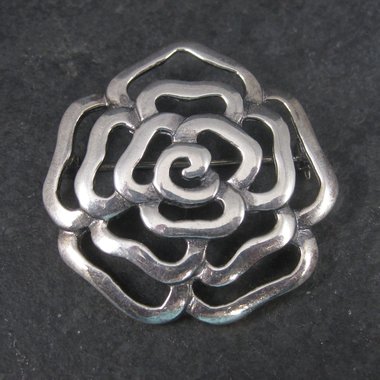 Estate Sterling Flower Brooch