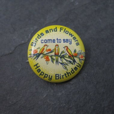 Tiny Vintage Happy Birthday Pin Badge