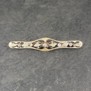 Antique Art Nouveau Rolled Gold Sterling Filigree Paste Diamond Brooch Sturdevant & Whiting