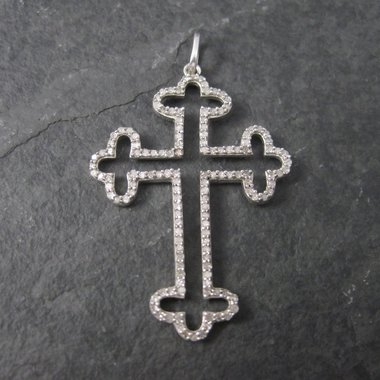 Dainty Sterling Diamond Cross Pendant