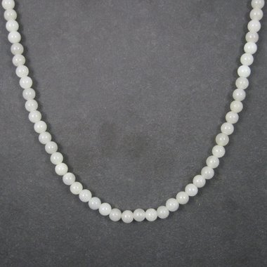 Antique Chinese Export White Jade Necklace 25 Inches