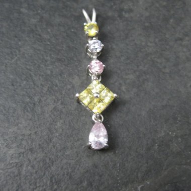 Estate Sterling Pastel Cz Pendant