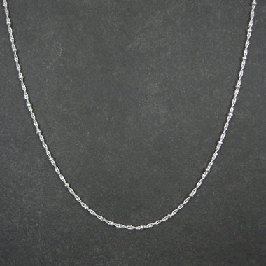 Italian Sterling Singapore Bead Necklace Chain Available in 20 & 30 Inches Estate Jewelry