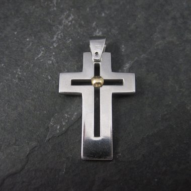 Stainless Steel 18K Gold Cross Pendant