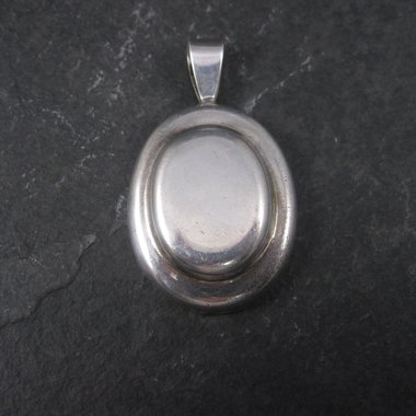 Vintage Domed Modernist Sterling Oval Pendant