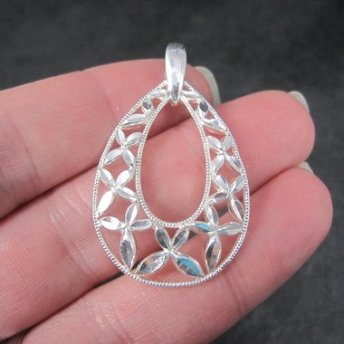 Vintage Diamond Cut Teardrop Pendant