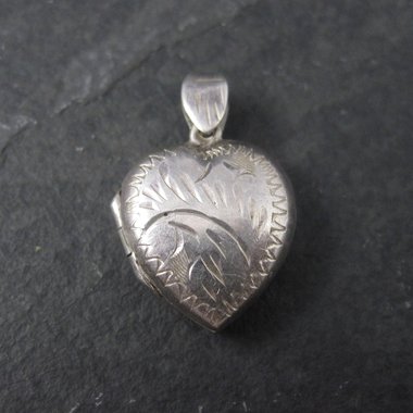 Vintage Sterling Puffy Heart Locket Pendant