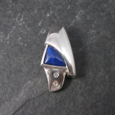 Sterling Lapis Lazuli Cz Pendant