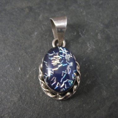 Vintage Mexican Sterling Blue Confetti Pendant