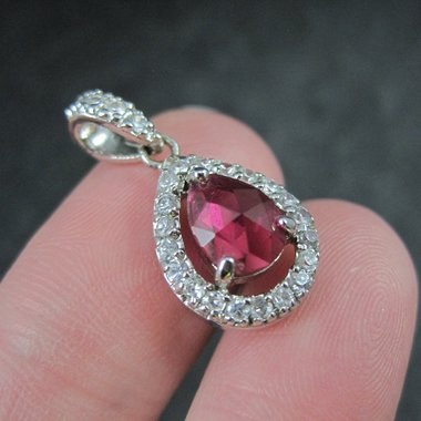 Small Estate Sterling Pink Sapphire Pendant